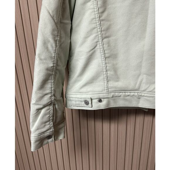 Levi’s Premium Ex-Boyfriend Corduroy Sherpa Trucker Jacket Women’s Size L - Picture 10 of 13